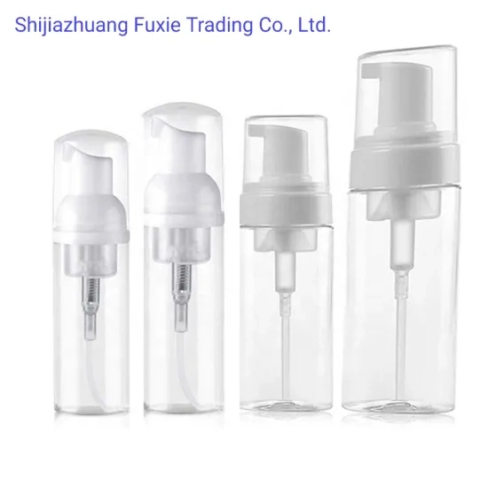 Empty Plastic Foam Pump Bottle 30ml 50ml 60ml 100ml 150ml 200ml Clear White Blue Pet Facial Cleanser Mousse Foam Pump Bottle