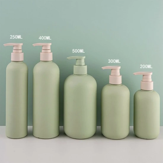 PE Lotion Pump Bottle Packaging Green Shampoo Bottles