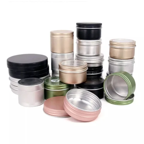 Small Cheap Aluminium Cosmetic Packaging 15ml 30ml 50ml 60ml 80ml 100ml 120ml 150ml 200ml Aluminum Tin Candle Cosmetic Jar for Sale Amazon Wholesale